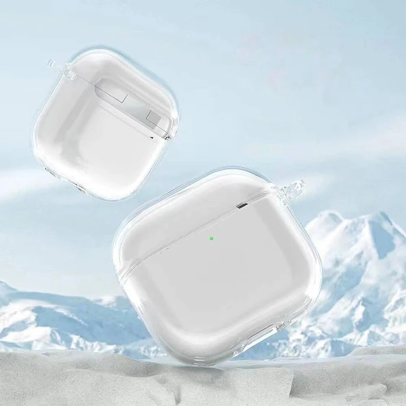 Apple Airpods 4 Kılıf Şeffaf Kristal Silikon Zore Airbag 14 Kılıf - 3