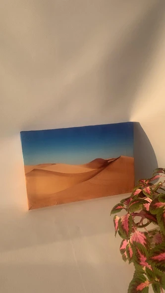 Çöl Manzaralı Natürel Tasarım Ahşap Çerçeve Ev İşyeri Ofis Duvar Dekorasyon Kanvas Tablo MNZ5 - Resim 3