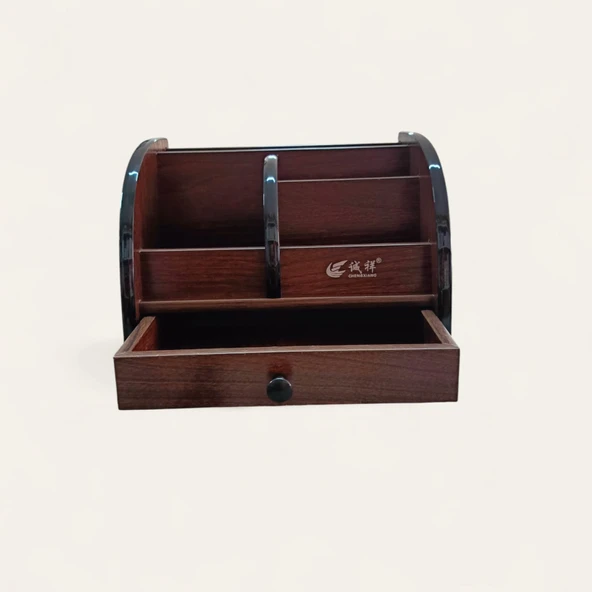 Homix Masa Üstü Çekmeceli Ahşap Düzenleyici Organizer Kalemlik (6022) - 2