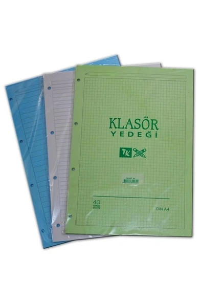 Doru A4 Klasör Yedeği Kareli Mavi Sarı Pembe Yeşil