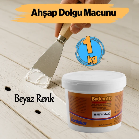 Ahşap Parke Çizik Giderici Masif Kaplama Beyaz Renk 1 Kg Tamir Dolgu Boşluk Doldurucu Onarım Macunu ürün görseli