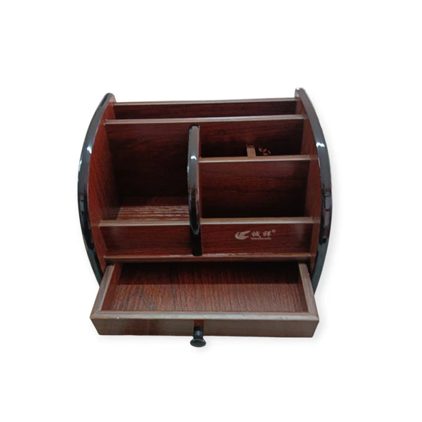 Homix Masa Üstü Çekmeceli Ahşap Düzenleyici Organizer Kalemlik (6022) - 3