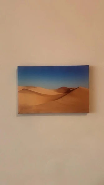 Çöl Manzaralı Natürel Tasarım Ahşap Çerçeve Ev İşyeri Ofis Duvar Dekorasyon Kanvas Tablo MNZ5 - Resim 4