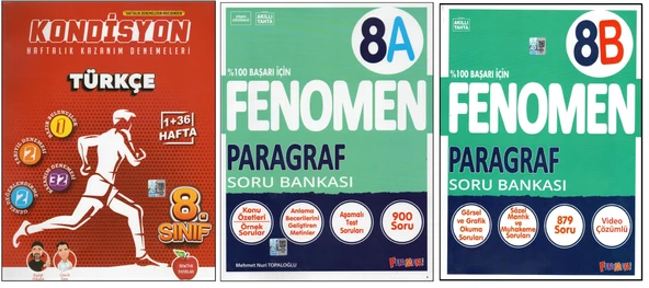 NEWTON 8.SINIF KONDİSYON TÜRKÇE+FENOMEN 8A VE 8B PARAGRAF (3 KİTAP) ürün görseli 1