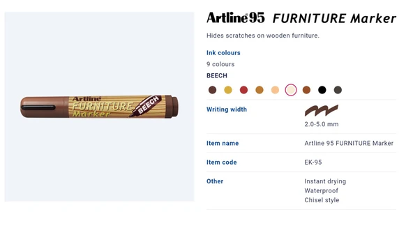 Ahşap Rötuş Kalemi | Mobilya Tamiri ve Rötuş Boyası Kayın - Beech (EK95) ürün görseli 1