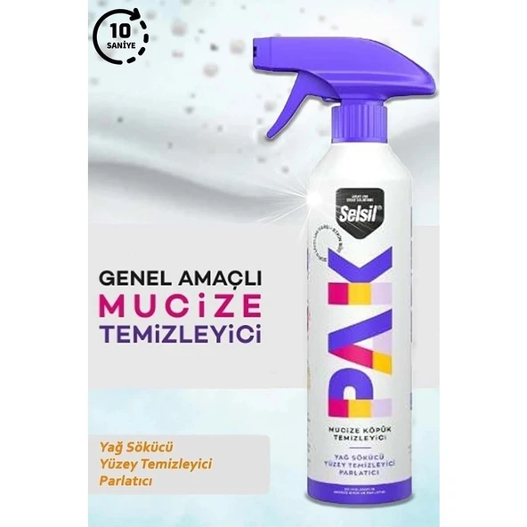 Selsil Pak Köpük Mucize Temizleyici Sprey 500ml (12AD) - Resim 6