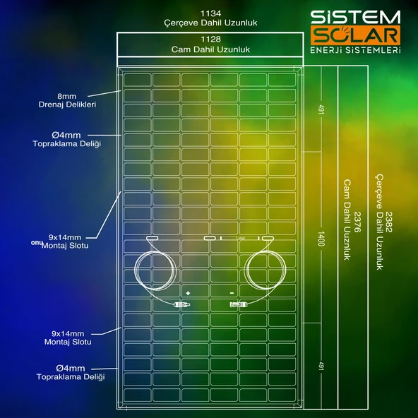 Sistem Solar TOPCon 625w Watt Güneş Paneli Monokristal Paletli - 4
