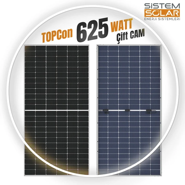 Sistem Solar TOPCon 625w Watt Güneş Paneli Monokristal Paletli