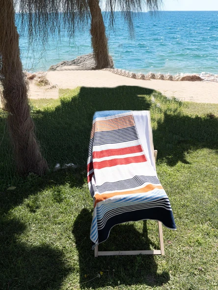 Kadife Tropik Desenli 90x180 cm Outlet Plaj Havlusu Baveno - 9