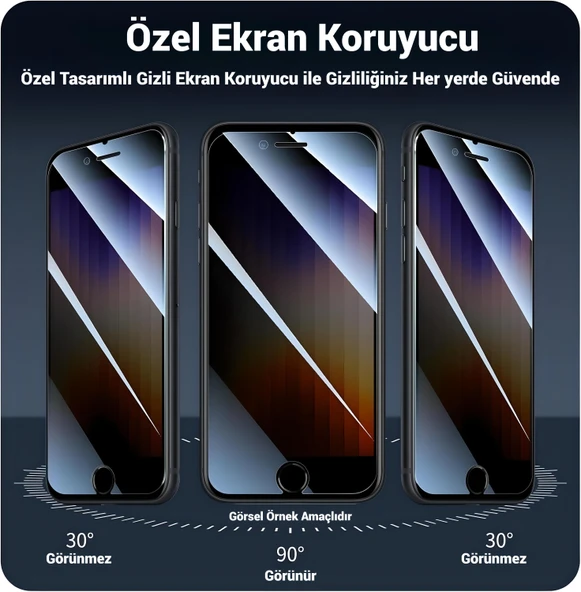 Huawei Mate 20 Lite Uyumlu Gizlilik Filtreli Hayalet Ekran Koruyucu Cam(2 Adet) - 3