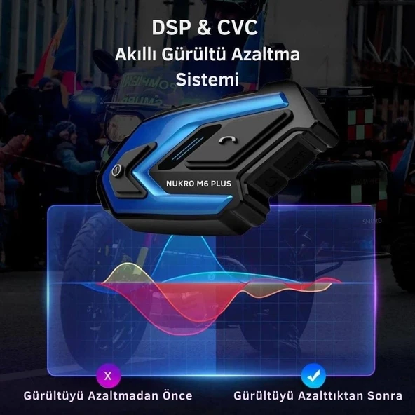 Nukrotech Nukro M6 PLUS Bluetooth 6 Kişilik İnterkom - 2