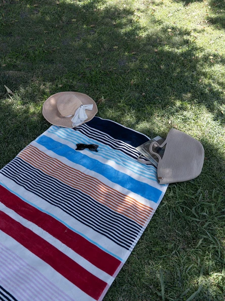 Kadife Tropik Desenli 90x180 cm Outlet Plaj Havlusu Baveno - 5