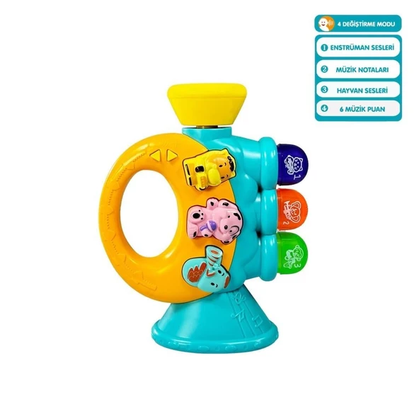 JLG-855-38A IŞIKLI VE MÜZİKLİ TROMPET BEBEK - 1 Adet Stokta Olan Gönderilir - 2