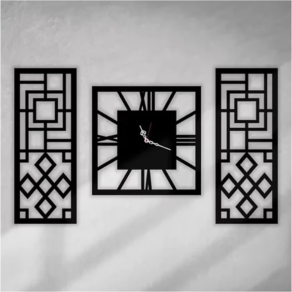 Modern Ahşap Tasarimli Dekoratif dekor Saat - 1