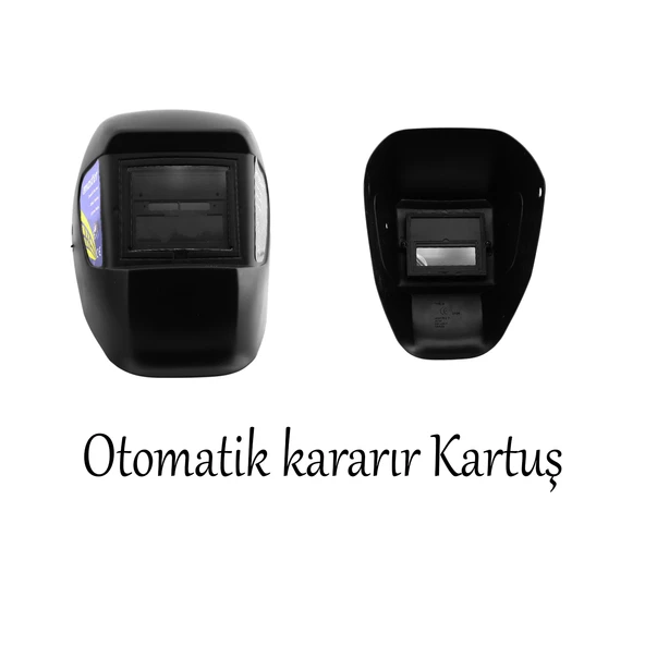 Güneş Enerjili Otomatik Kararan Baş Maskesi Siperlik Kartuşlu Kaynak Gözlüğü DIN 9-13 Cenk Işık - 4