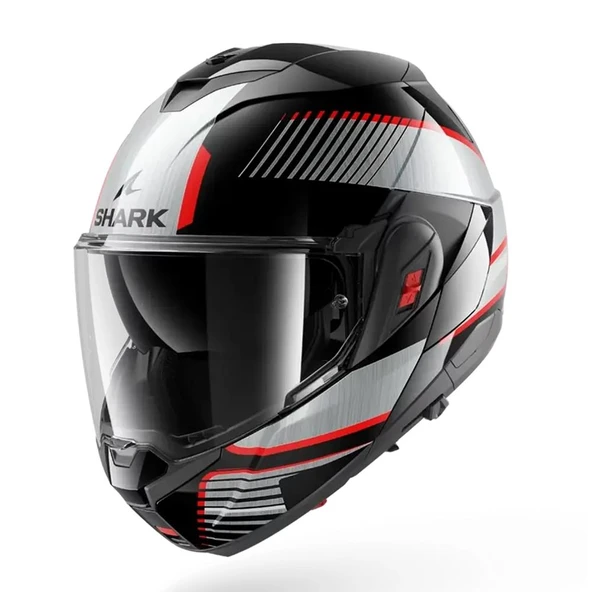 SHARK OXO SIKTER SİYAH GRİ KIRMIZI ÇENE AÇILIR KASK ürün görseli