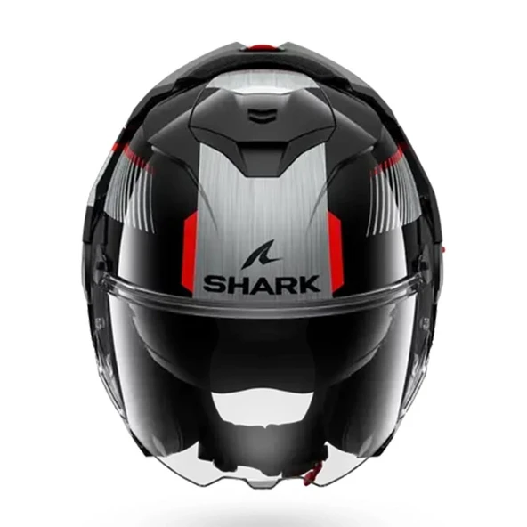 SHARK OXO SIKTER SİYAH GRİ KIRMIZI ÇENE AÇILIR KASK - Resim 5