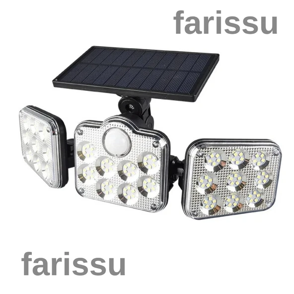 Güneş Enerjili LED Dış Mekan Aydınlatma – 270° Geniş Açı, IP65 Su Geçirmez, Hareket Sensörlü, 24W - 3