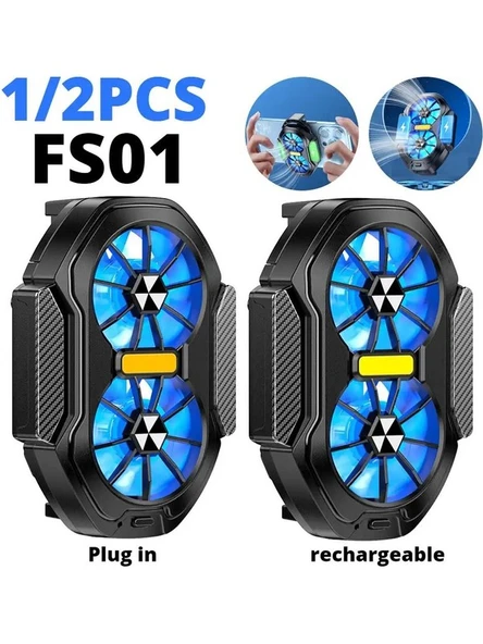 Cep Telefonu SoğutucuFS01 Çift Fan Şarj Edilebilir Uzun Ömürlü Güçlü Soğutma Hava Soğutma ürün görseli