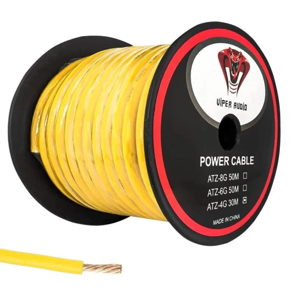 VİPER AUDIO ATZ-4G Oto Anfi Tesisat Kablosu Silikon 4GA 30 Metre Sarı ürün görseli