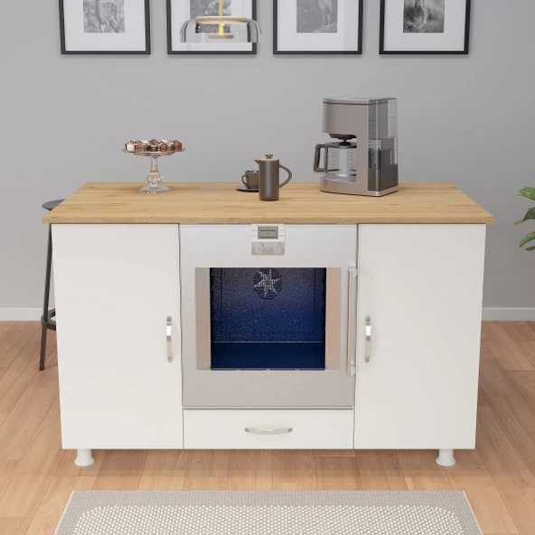 145LİK ANKASTRE ADA, MUTFAK ADASI, MUTFAK MASASI, MUTFAK DOLABI, ANKASTRE FIRIN DOLABI, KİLER DOLABI - 4