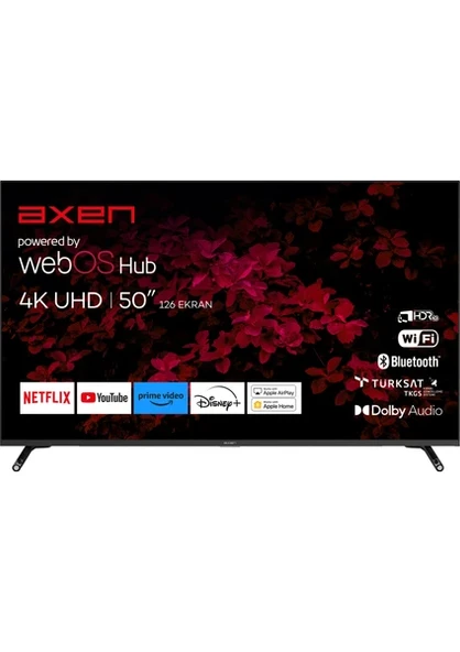 Axen AX50FIL242 50" 127 Ekran Uydu Alıcılı 4K Ultra HD Smart LED TV