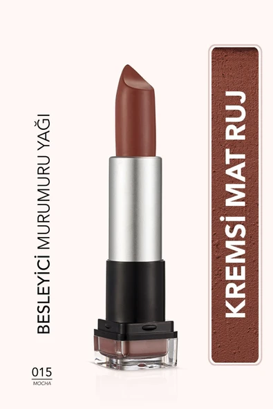 HAFİF DOKULU MAT RUJ (KOYU KAHVE) - HD WEİGHTLESS MATTE LİPSTİCK - 015 MOCHA - 8690604518708