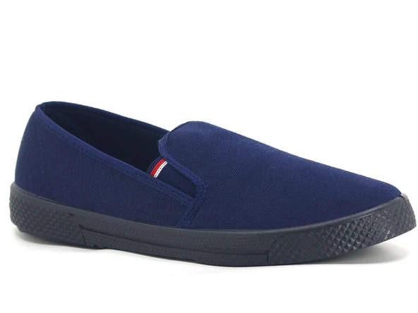 Bağcıksız Nefes alır Yazlık Keten Erkek Ayakkabı Lacivert TarzEMK ürün görseli 1