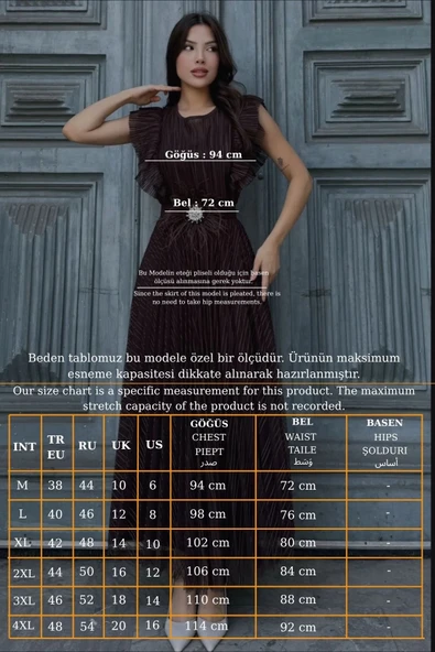 Straplez Yaka Omuz Fırfır Detaylı Kemerli Abiye Elbise 2282-Bordo - Resim 7