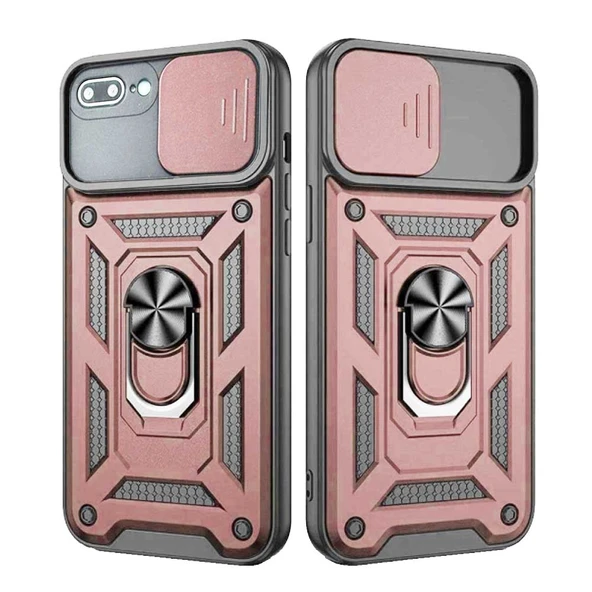 Apple iPhone 7 Plus / 8 Plus Uyumlu Kızaklı Kamera Korumalı Tank Kılıf - Resim 4