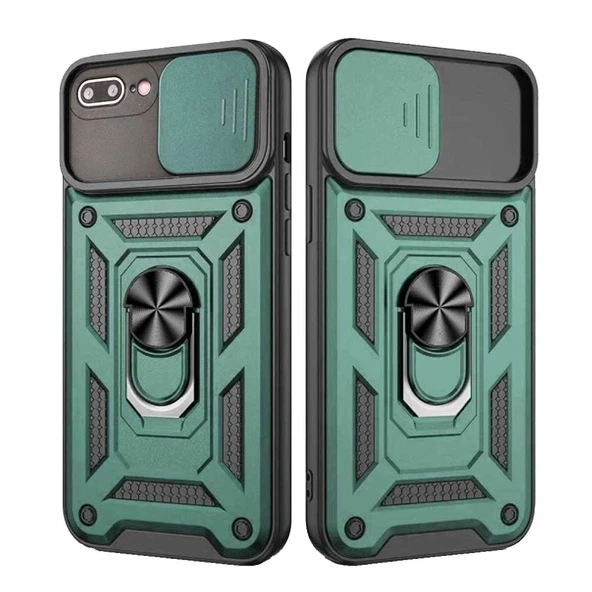 Apple iPhone 7 Plus / 8 Plus Uyumlu Kızaklı Kamera Korumalı Tank Kılıf - Resim 6