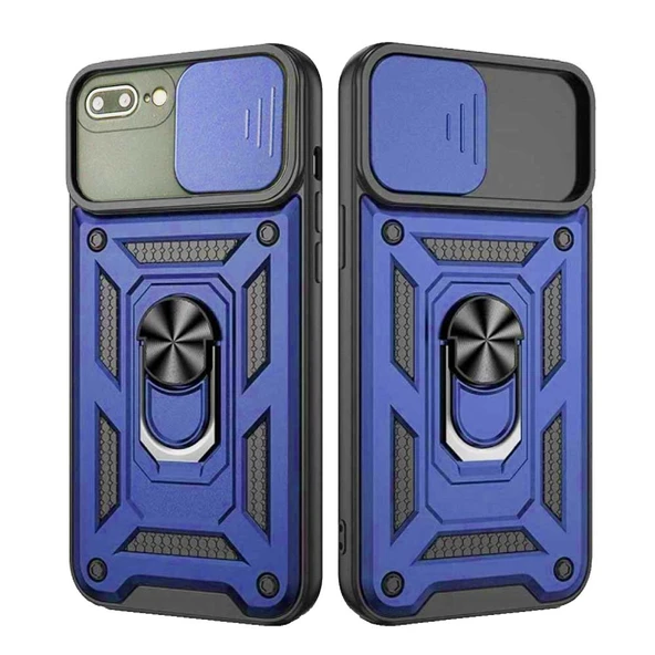 Apple iPhone 7 Plus / 8 Plus Uyumlu Kızaklı Kamera Korumalı Tank Kılıf - Resim 3