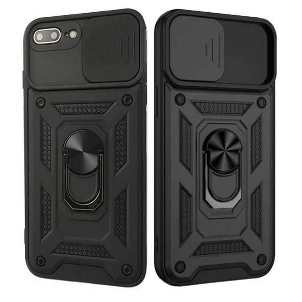 Apple iPhone 7 Plus / 8 Plus Uyumlu Kızaklı Kamera Korumalı Tank Kılıf - Resim 5