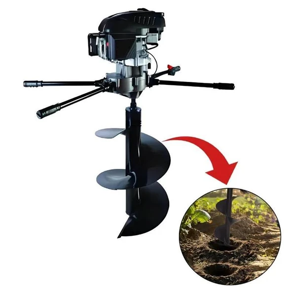 Gardenpro Ağır Hizmet Toprak Burgu Makinası 6.5 Hp 400 mm - 3