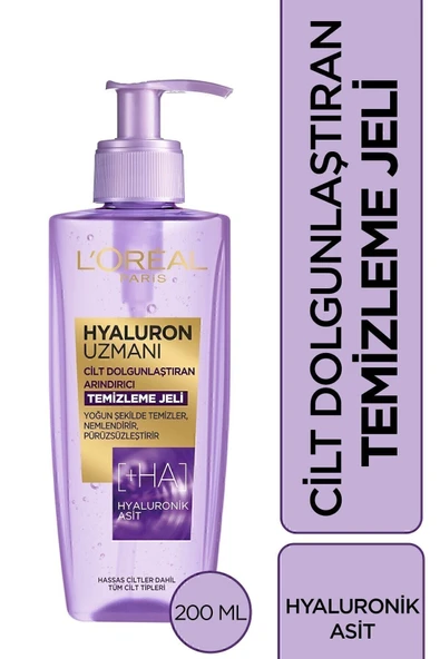 LOREAL PARİS ARINDIRICI YÜZ TEMİZLEME JELİ, HYALURONİK ASİT 200ML
