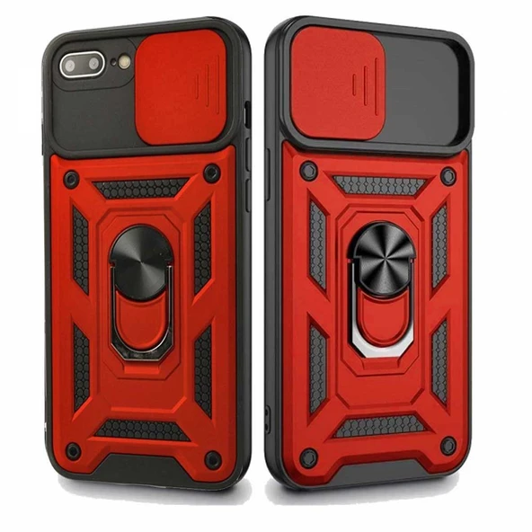 Apple iPhone 7 Plus / 8 Plus Uyumlu Kızaklı Kamera Korumalı Tank Kılıf - Resim 2