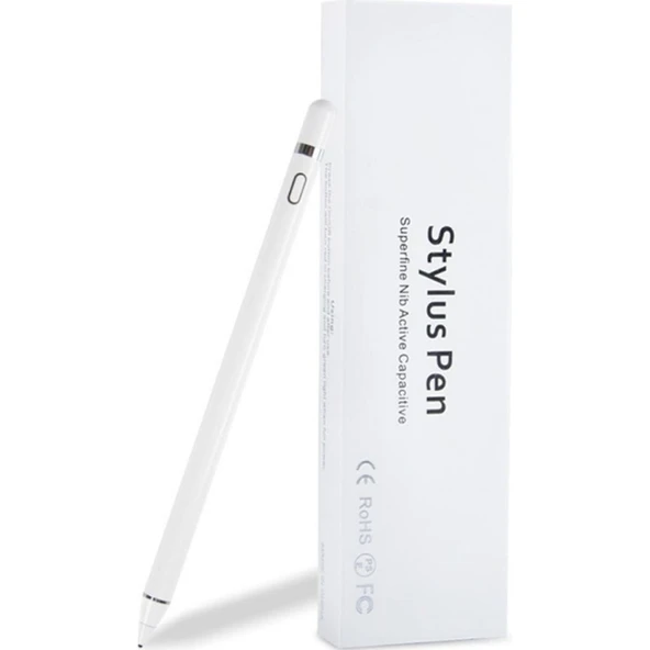 Asia Üniversal Stylus Pen Dokunmatik Kalem Ios+androıd Uyumlu Kalem Beyaz