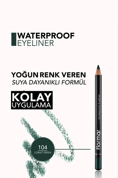 FLORMAR SUYA DAYANIKLI GÖZ KALEMİ - YEŞİL WATERPROOF. - 5