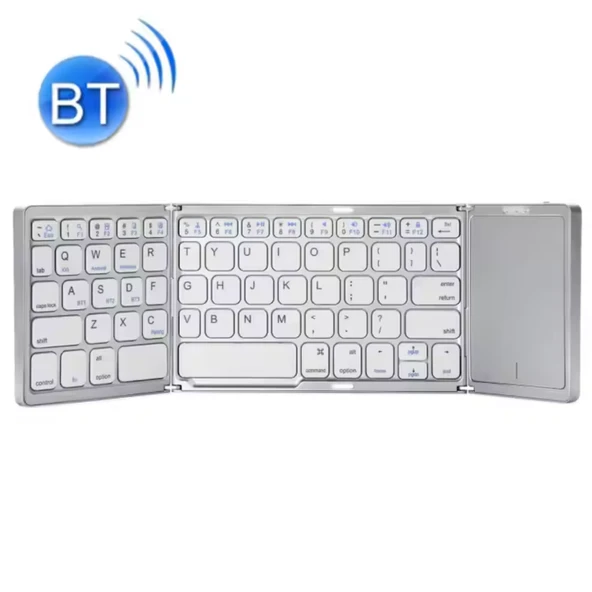 Katlanabilir Beyaz Her Cihaza Bluetooth İle Uyumlu Portatif  Taşınabilir Dokunmatik Mini Klavye ürün görseli