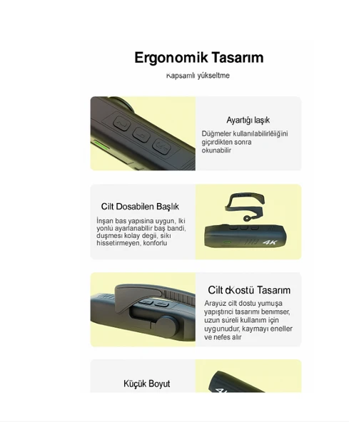 QASUL 4K HD başa takılan eller serbest profesyonel  spor kamerası - 5