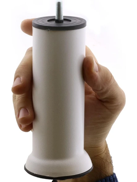 Mobilya Kanepe Baza Koltuk Çekyat Yükseltme Ayağı Plastik, İnce Diş M8 Beyaz, 15 Cm 4 Adet - Resim 6