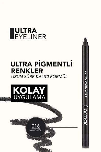 FLORMAR KOYU GRİ GÖZ KALEMİ ULTRA DARK GREY EYELİNER - 5