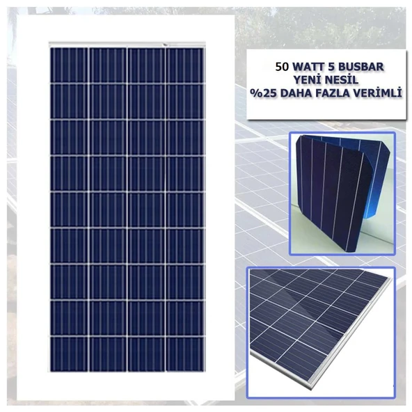 50 Watt Monokristal Güneş Paneli 1. Sınıf A Class - 2