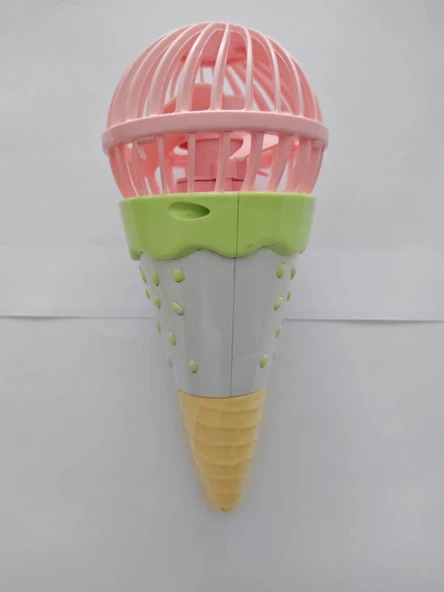 Mini El Fanı Şarjlı Dondurma Figürlü Taşınabilir Vantilatör Masa El Tipi Serinletici Soğutucu