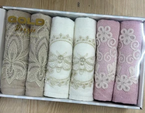 GOLD Rossie Luxe Nakışlı Havlu Seti