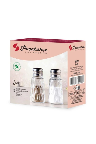Paşabahçe leafy 2 li cam tuzluk - biberlik baharatlık 80232 ürün görseli 1