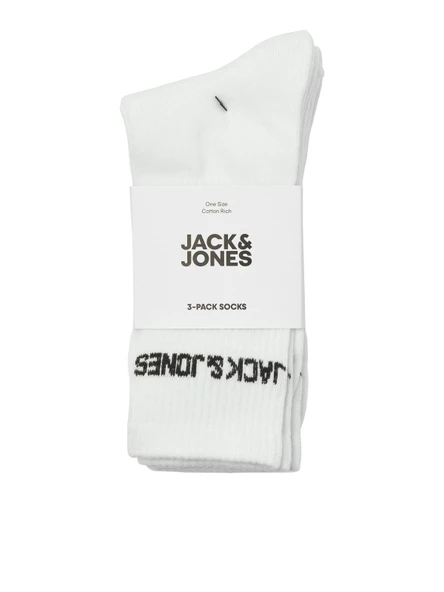 JACK JONES Beyaz 3 lü Tenis Çorabı 12260083 - 3