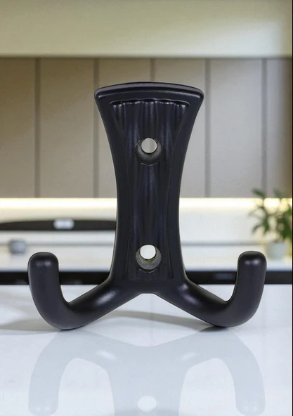 Troy Portmanto Vestiyer Duvar Dolap Elbise Askısı Siyah Metal Mobilya Kapı Askılığı Askılık (5 Adet) - Resim 3