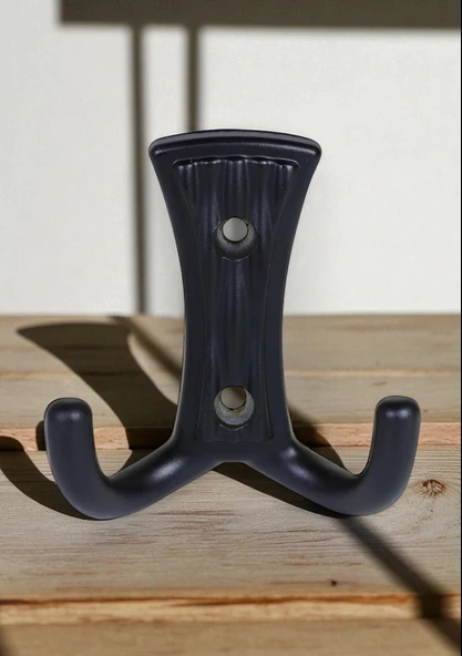 Troy Portmanto Vestiyer Duvar Dolap Elbise Askısı Siyah Metal Mobilya Kapı Askılığı Askılık (5 Adet) - Resim 2