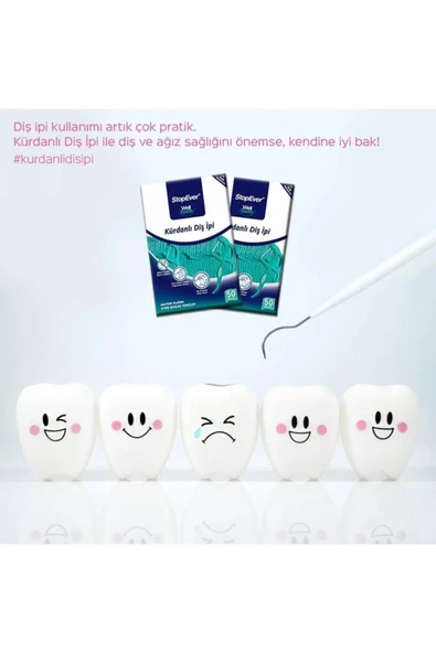 StopEver Well Tooth Kürdanlı Diş İpi 50 Adet - 4